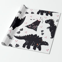 Dinosaur Gift Wrapping Papper Presentpapper