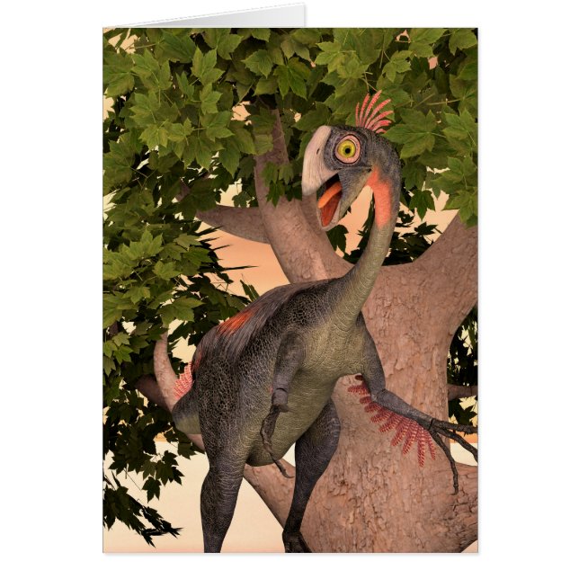 Dinosaur Gigantoraptor Hälsningskort (Framsidan)