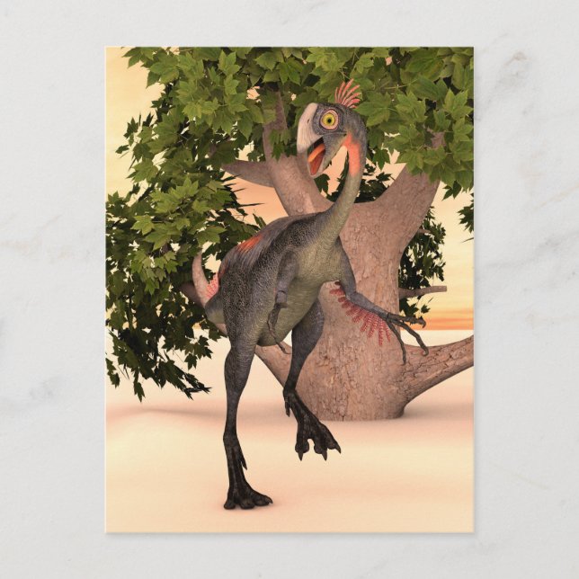 Dinosaur Gigantoraptor Vykort (Framsida)