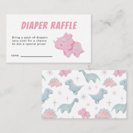 Dinosaur Girl Baby Shower Diaper Raffle Biljett Tilläggskort