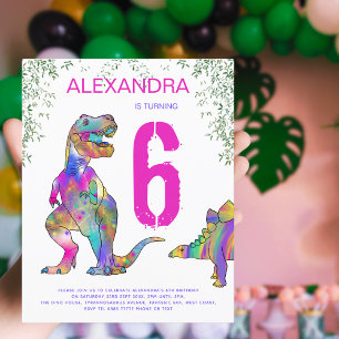 Dinosaur Girls 6-års födelsedagsfest rosa Budget