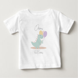 Dinosaur Girly Rosa Blue Lilac Födelsedagsfest T Shirt