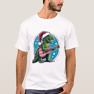 Dinosaur Gitarrspelare Xmas Rolig dag T Shirt