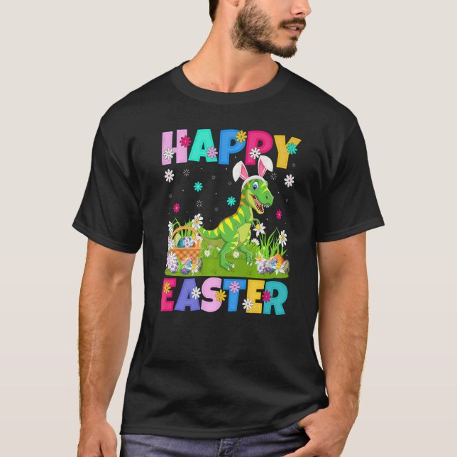 Dinosaur Glad påsk Bunny Dinosaur Påsk Sunda T Shirt (Framsida)