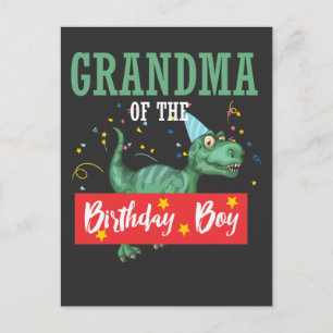 Dinosaur Grandmor Grandma Birthday Boy Vykort