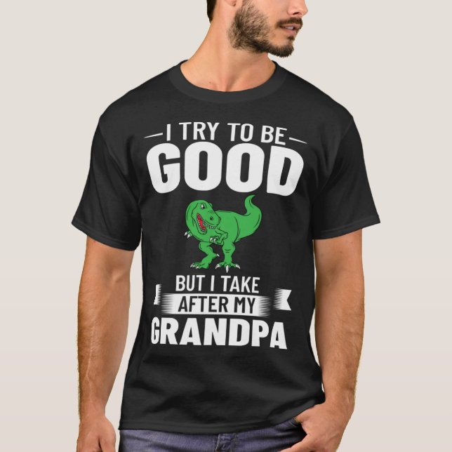 Dinosaur Grandpa Saurus Grandpasaurus T Shirt (Framsida)