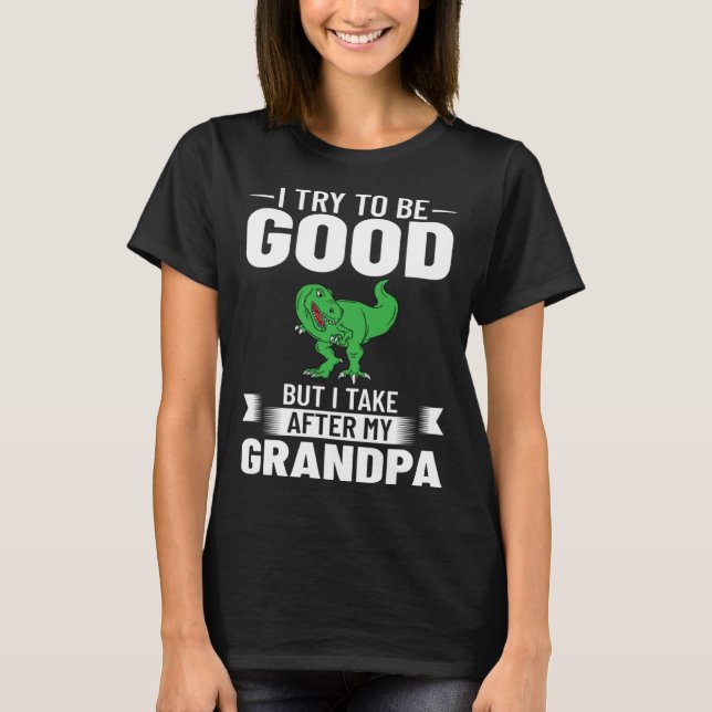 Dinosaur Grandpa Saurus Grandpasaurus T Shirt (Framsida)
