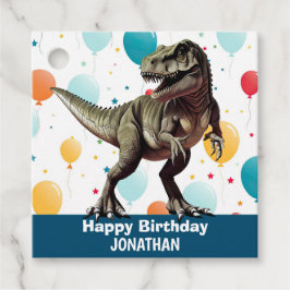 Dinosaur Grattis på födelsedagen Blue Gåvor Etiketter