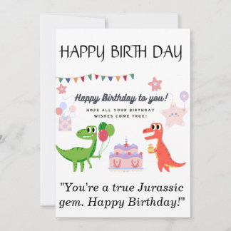 Dinosaur Grattis på födelsedagen Card Julkort