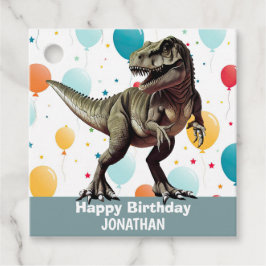 Dinosaur Grattis på födelsedagen Grått Gåvor Etiketter