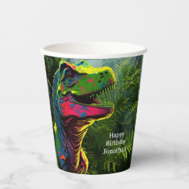 Dinosaur Grattis på födelsedagen Jungle Rosa Pappr