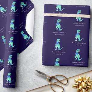 Dinosaur Grattis på födelsedagen Personlig Boy Nav Presentpapper
