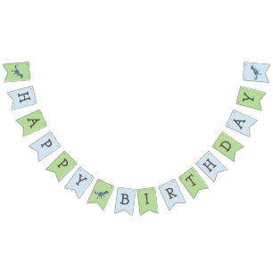 Dinosaur Grattis på födelsedagen Trex Bunting Flag Vimplar