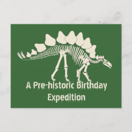 Dinosaur Gräver Birthday Äventyr Inbjudan Vykort