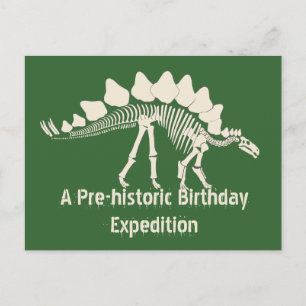 Dinosaur Gräver Birthday Äventyr Inbjudan Vykort