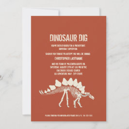 Dinosaur Gräver födelsedag Inbjudningar