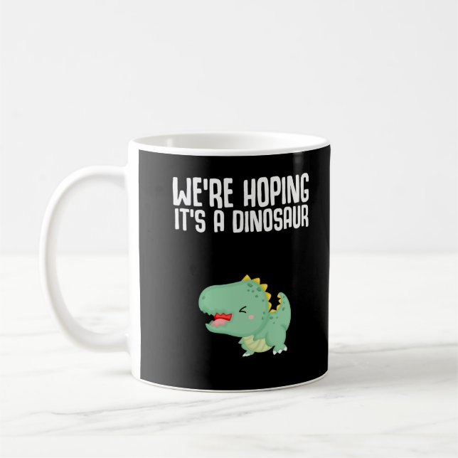 Dinosaur Gravid Announcement Dino Joke Kaffemugg (Vänster)