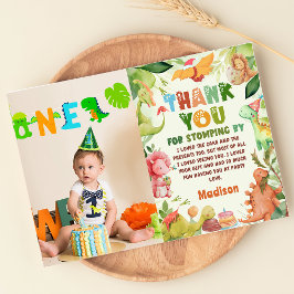 Dinosaur Greenery Birthday Photo - tackkort Tack Kort