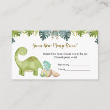 Dinosaur Greenery Hur Många Puss Införlivande Kort