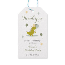 Dinosaur Grönt Grått Första födelsedagen Tack