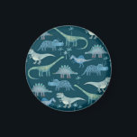 Dinosaur-Grönt Magnet<br><div class="desc">Många små dinosaurier på djup grönt. Perfekt för paleontologer. Originalkonst av Nic Squirrell.</div>