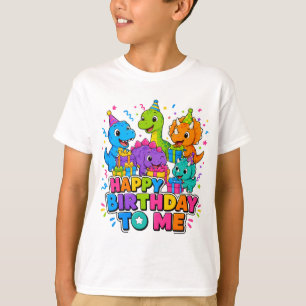 Dinosaur Grupp Födelsedagspresent Till Mig Barn T- T Shirt