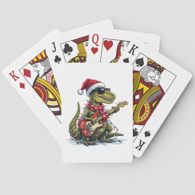 Dinosaur Guitar Player Julafton Casinokort (Baksidan)