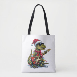 Dinosaur Guitar Player Julafton Tygkasse