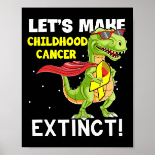 Dinosaur Gul Band Childhood Cancer Awareness  Poster