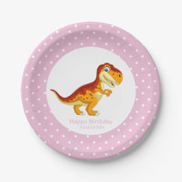 Dinosaur Guld T Rex Party White Dots