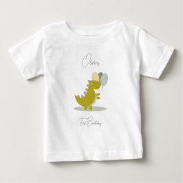 Dinosaur Gult Grönt Grått Första födelsedag T Shirt