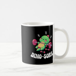 Dinosaur Gym Fitness Lyfta Vikter Träning Söt Kaffemugg