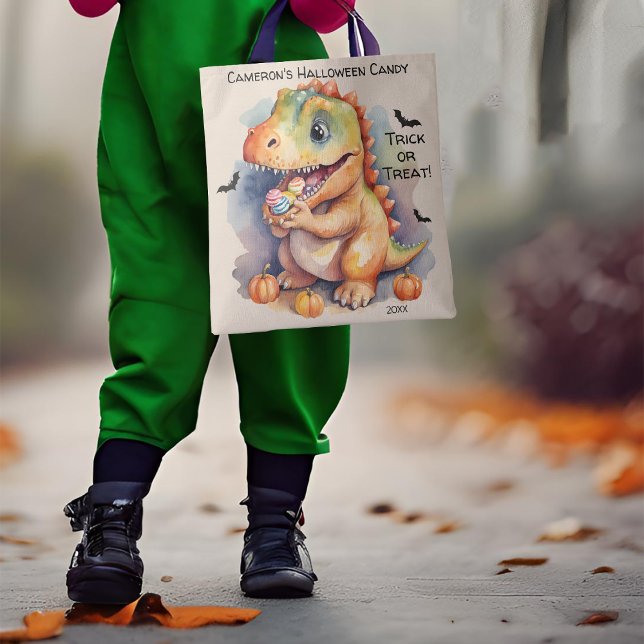 Dinosaur Halloween Candy Bus eller godis Tygkasse (Skapare uppladdad)