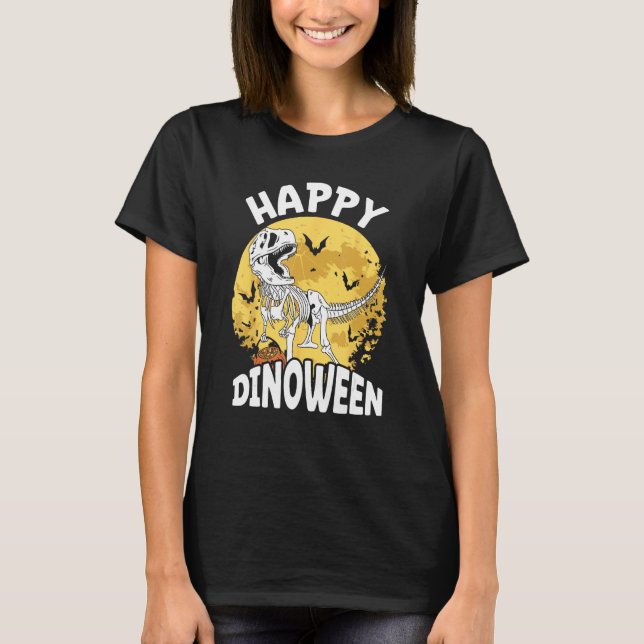 Dinosaur Halloween Costume Dino Halloween Pumpkin  T Shirt (Framsida)