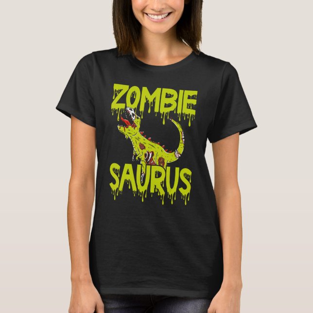 Dinosaur Halloween Costume Dino Halloween Zombie D T Shirt (Framsida)