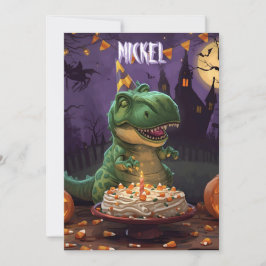 Dinosaur Halloween födelsedag barn kort