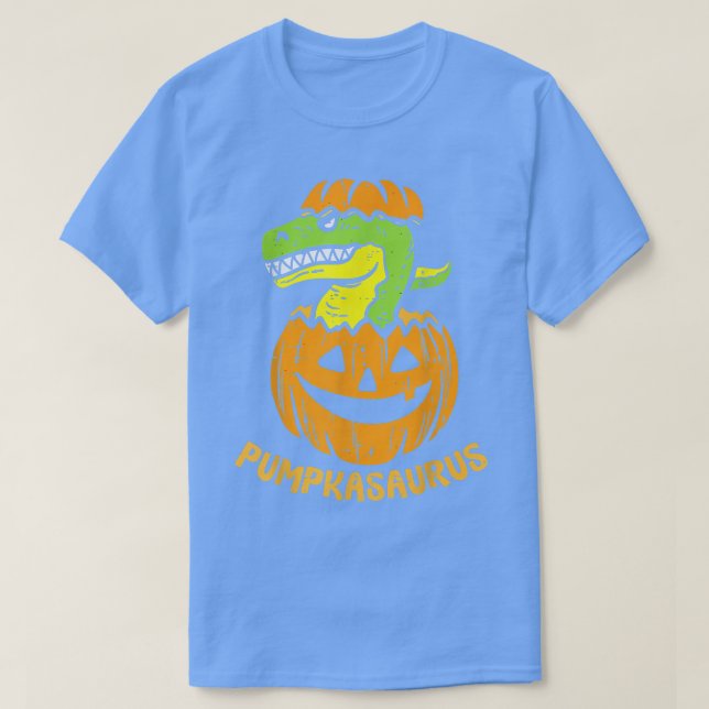 Dinosaur Halloween Pumpkasaurus Funny Kids Boy Pum T Shirt (Design framsida)