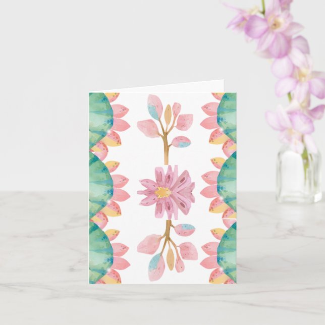 Dinosaur-hälsningskort för flickor kort (Orkide)