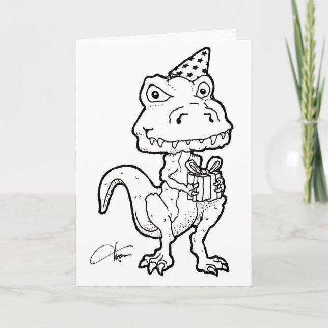Dinosaur-hälsningskort Kort (Framsida)