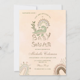 Dinosaur Hatching snart Baby Shower-inbjudan Inbjudningar