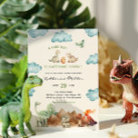 Dinosaur Hatching snart Baby Shower-inbjudan Inbjudningar<br><div class="desc">Dinosauer för matematisk babydusch "A pojke kläcker snart" med färgstark vattenfärgskonstruktion inslag.</div>