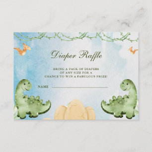 Dinosaur Hatching snart Babyskor Diapper Raffle Tilläggskort