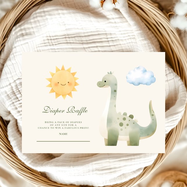 Dinosaur Hatching snart Babyskor Diapper Raffle Tilläggskort (Skapare uppladdad)