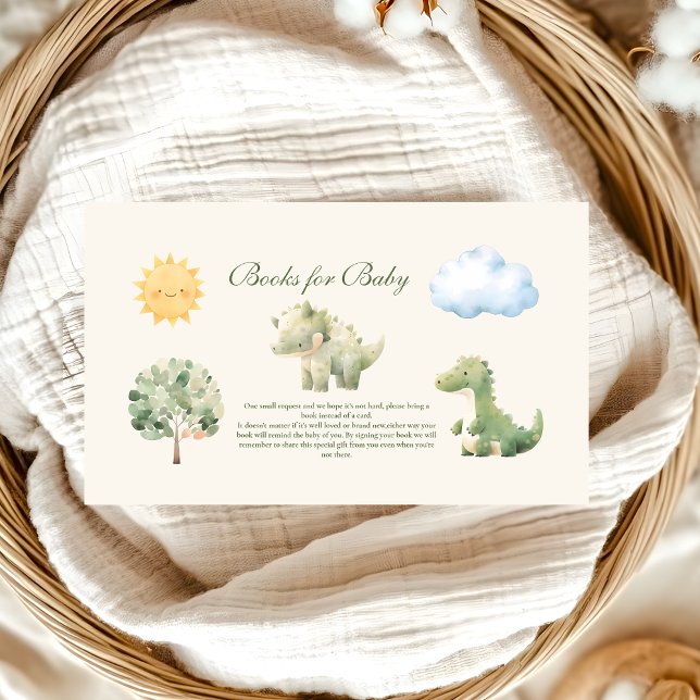 Dinosaur Hatching Soon Baby Shower Bokar för Baby Tilläggskort (Skapare uppladdad)