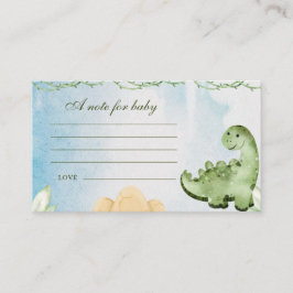 Dinosaur Hatching Soon Baby Shower Note för Baby Tilläggskort