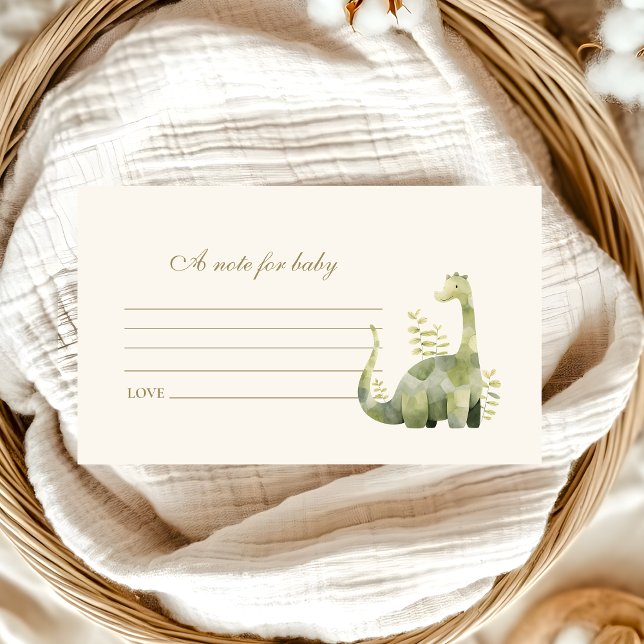 Dinosaur Hatching Soon Baby Shower Note för Baby Tilläggskort (Skapare uppladdad)