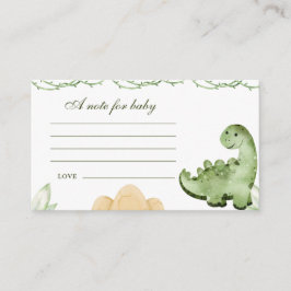 Dinosaur Hatching Soon Baby Shower Note för Baby Tilläggskort