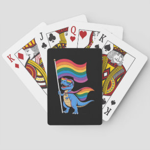 Dinosaur HBTQ regnbågsflagga Casinokort