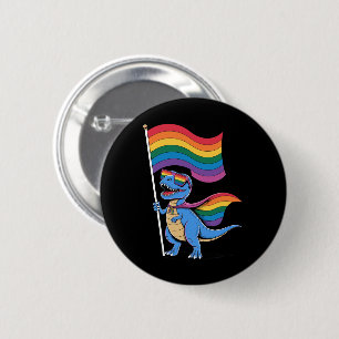 Dinosaur HBTQ regnbågsflagga för gay-pr Pride Knapp