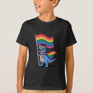 Dinosaur HBTQ regnbågsflagga för gay-pr Pride T Shirt